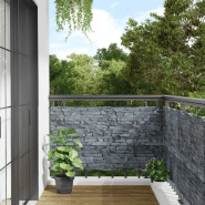 Vidaxl écran d'intimité de jardin aspect pierre de rebord gris pvc 4005414 Vidaxl écran d'intimité de jardin aspect pierre de rebord gris pvc 4005414