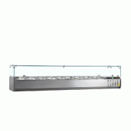 Vitrine à ingrédients réfrigérée avec pare-haleine - 10 x GN1/4 | Tefcold - GVC33-200