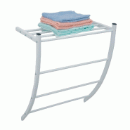 WellHome - Porte-serviettes mural en métal couleur blanche 49x23x38cm - Bath Toa line - blanc métal WH17008