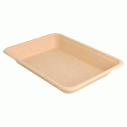 Barquette bagasse naturel 350ml 19,6x14,7x2,7cm - par 1000