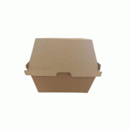Betik Ecoline – 300 unités – Boîte burger carton kraft micro-cannelé – 13,5 x 12,5 x 11,5 cm 1100 ml - marron en carton 1011220