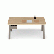 Bureau de direction Gradia Plus avec un plateau aux coins arrondis et un piètement métallique en A Bureau de direction Gradia Plus avec un plateau aux coins arrondis et un piètement métallique en A