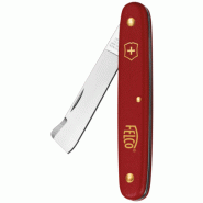 Couteau Greffoir tous Usages Victorinox F3.90-20 Felco - Lame Droite Incurvée - Manche Nylon Rouge - 57 mm