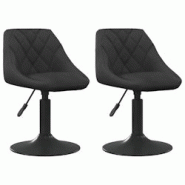 Décoshop26 - Lot de 2 chaises de salle à manger siège pivotant hauteur réglable en velours noir DEC025292 - noir 3000255174546 Décoshop26 - Lot de 2 chaises de salle à manger siège pivotant hauteur réglable en velours noir DEC025292 - noir 3000255174546