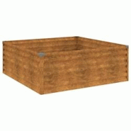 Helloshop26 - Jardinière bac lit surélevé plantes fleurs terrasse jardin de jardin 100 x 100 x 36 cm acier corten marron 02_0039289 - 3000218456948 Helloshop26 - Jardinière bac lit surélevé plantes fleurs terrasse jardin de jardin 100 x 100 x 36 cm acier corten marron 02_0039289 - 3000218456948