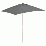 Helloshop26 - Parasol avec mât en bois 150 x 200 cm anthracite 02_0008109 - 3000434047760