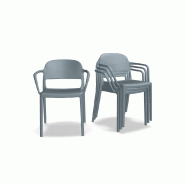 Lot de 4 chaises avec acc. BLENDY - bleu