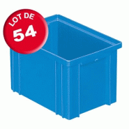 Lot de 54 caisses plastiques cp 3.6 litres bleues_0