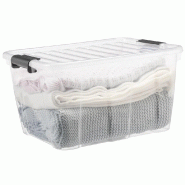 Plast team Boîte de rangement HOME BOX, 30 L, gris - gris plastique 5707672723552