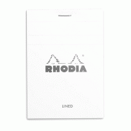 RHODIA Lot de 10 Bloc N°12 blanc format 85x120, 80 feuilles 80 g/m² agrafées, ligné - 3037920126012