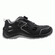 Safety Jogger - Sandales de sécurité sans métal antidérapantes et anti-perforations à fermeture TLS FLOW noir et blanc S1P #000000 Taille 38 - 38