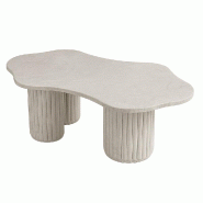 STELLAMEUBLES Table basse NORA en Travertin Premium - 8964100063056