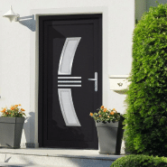 Vidaxl porte d'entrée anthracite 98x208 cm pvc 3187938