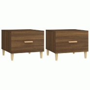 VidaXL Tables basses 2 pcs chêne marron 50x50x40 cm bois d'ingénierie Modèle Luna Classique - 817536