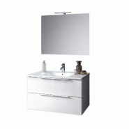 AQA Design Composition de salle de bain en mélamine, 4 pièces LARISSA blanc mat L.101 P.46,5 H.190 MPLA10-O1 - blanc Bois manufacturé MPLA10-O1