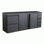 Arrière bar réfrigérée noir 2 portes et 2 tiroirs l2002mm 7450.0321 COMBISTEEL