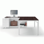 Bureau d'angle X8 avec caisson de rangement - Officity. - 211, Blanc, Gauche_0