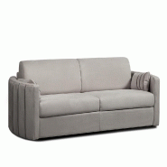 CANAPÉ LIT EXPRESS CAPRI COUCHAGE 120 CM SOMMIER LATTES MATELAS 16 CM ACCOUDOIRS STYLISÉS VELOURS GRIS CLAIR