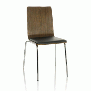 Chaise de conférence / Chaise visiteur PERIA noir / noyer hjh OFFICE - marron Bois massif 729449
