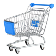 Chariots de magasin en métal ou plastique, à plateforme ou à corbeille basculante