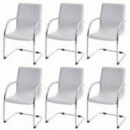 Décoshop26 - Ensemble de 6 chaises de salle à manger bureau visiteur en PVC blanc 04_0001973 - blanc 3000083332699 Décoshop26 - Ensemble de 6 chaises de salle à manger bureau visiteur en PVC blanc 04_0001973 - blanc 3000083332699