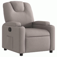Fauteuil inclinable Taupe Tissu Modèle Corvinel - 372373