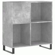 Helloshop26 - Armoire à disques pratique avec espace de rangement 84,5 x 38 x 89 cm en bois d'ingénierie gris béton 02_0049178 - gris Bois massif 3