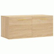 Helloshop26 - Armoire murale rangement décoratif moderne 80 x 36,5 x 35 cm en bois d'ingénierie chêne sonoma 02_0048857 - Bois massif 3000235516694