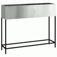 Helloshop26 - Bac de jardin surélevé moderne 100 x 26 x 82 cm facile à nettoyer design contemporain en acier galvanisé argent 02_0052093 - métal