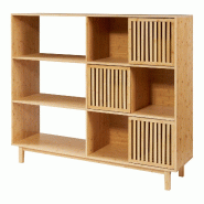 Helloshop26 - Bibliothèque 128 x 147 x 39 cm bambou naturel 03_0009004 - Bambou 3000224465057