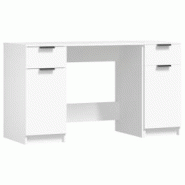 Helloshop26 - Bureau table poste de travail meuble d'ordinateur informatique étude avec armoire latérale bois d'ingénierie blanc 02_0023391 - 30002 Helloshop26 - Bureau table poste de travail meuble d'ordinateur informatique étude avec armoire latérale bois d'ingénierie blanc 02_0023391 - 30002