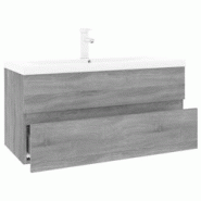 Helloshop26 - Meuble lavabo avec bassin intégré 91 x 39,5 x 18,5 cm sonoma gris bois d'ingénierie 02_0006881 - 3000372624634 Helloshop26 - Meuble lavabo avec bassin intégré 91 x 39,5 x 18,5 cm sonoma gris bois d'ingénierie 02_0006881 - 3000372624634