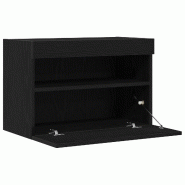 Helloshop26 - Meuble TV mural moderne avec rangement pratique 60 x 30 x 40 cm en bois d'ingénierie noir 02_0051841 - noir Bois massif 3000237118674