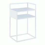 Helloshop26 - Table d'appoint acier 65 x 40 x 30 cm blanc mat 03_0010948 - blanc Bois massif 3000225497910