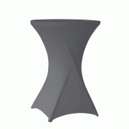 Housse extensible pour table cocktail pliante 80 cm ZOWN Cocktail80 – Gris - gris polyester SPTT-01053