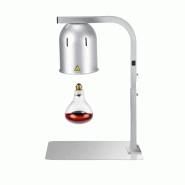 Lampe chauffante infrarouge de buffet sur pied réglable en hauteur (1 ampoule rouge) Argentée PREMIUM - GOLDINOX - argenté aluminium 3701770846184