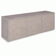 Meuble Vertigo T03 6 tiroirs à l'anglaise MDF naturel et béton 180x47x60 cm