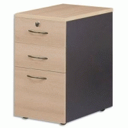 Mt international caisson 3 tiroirs hauteur bureau mt3 confort - dim : l43 x h74 x p80 cm hêtre anthracite