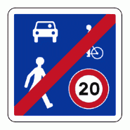 Panneau B53 - Fin de zone de rencontre