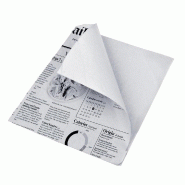 Sachet ingraissable impression journal 13x13cm - par 1000 - pour paninis, crêpes, frites, hamburgers, kebabs, croque-monsieurs