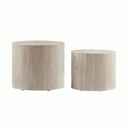 SalesFever Ensemble de 2 tables basses | ovale | MDF revêtu d'une feuille d'aluminium aspect travertin | L 48/40 x P 33/24,5 x H 40/33 cm | Beige - b SalesFever Ensemble de 2 tables basses | ovale | MDF revêtu d'une feuille d'aluminium aspect travertin | L 48/40 x P 33/24,5 x H 40/33 cm | Beige - b