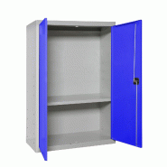 SimonRack Armoire à dossiers, armoire polyvalente, armoire de rangement en acier, 1 niveau, portes doubles, serrure - Simonlocker - gris métal 84254