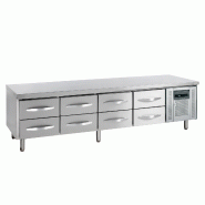 Soubassement réfrigéré UC5480 8 tiroirs GN1/1 pces Inox TEFCOLD