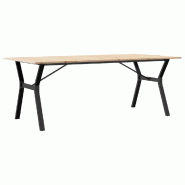 Table à manger cadre en Y 200x100x75cm bois de pin massif acier Modèle Atlas Scandinave - 8721102674594