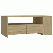 VidaXL Table basse chêne sonoma 102x55x42 cm bois d'ingénierie Modèle Majesté - 810920XL