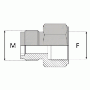 Adaptateur droit mâle agricole 18 x 1,5 X femelle agricole 18 x 1,5 - RMAFA01818 - MAV18 / FAV18