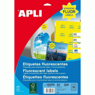 Apli 300 étiquettes jaune fluo, diam. 35 mm (20 feuilles A4 / cdt) - 8410782103707