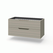 AQA Design Meuble sous-vasque en MDF avec 2 tiroirs SOLMIRA taupe gris L.100 P.45 H.50 MPSO150-TOR - gris Bois manufacturé MPSO150-TOR