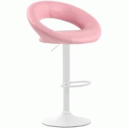 CLP Tabouret de bar Olinda en similicuir Rose/Blanc - violet polyester 315774 CLP Tabouret de bar Olinda en similicuir Rose/Blanc - violet polyester 315774