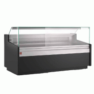 Comptoir positif vitrine ventilé avec réserve noir réfrigérée - PATL/13-AV-B5-LIQ